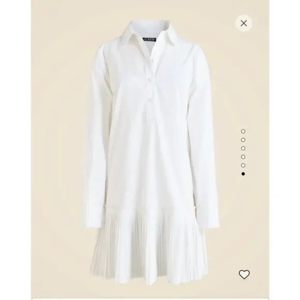 New! J. Crew Amelia Long Sleeve Cotton Poplin Shirt Dress White 25206 - Picture 6 of 16